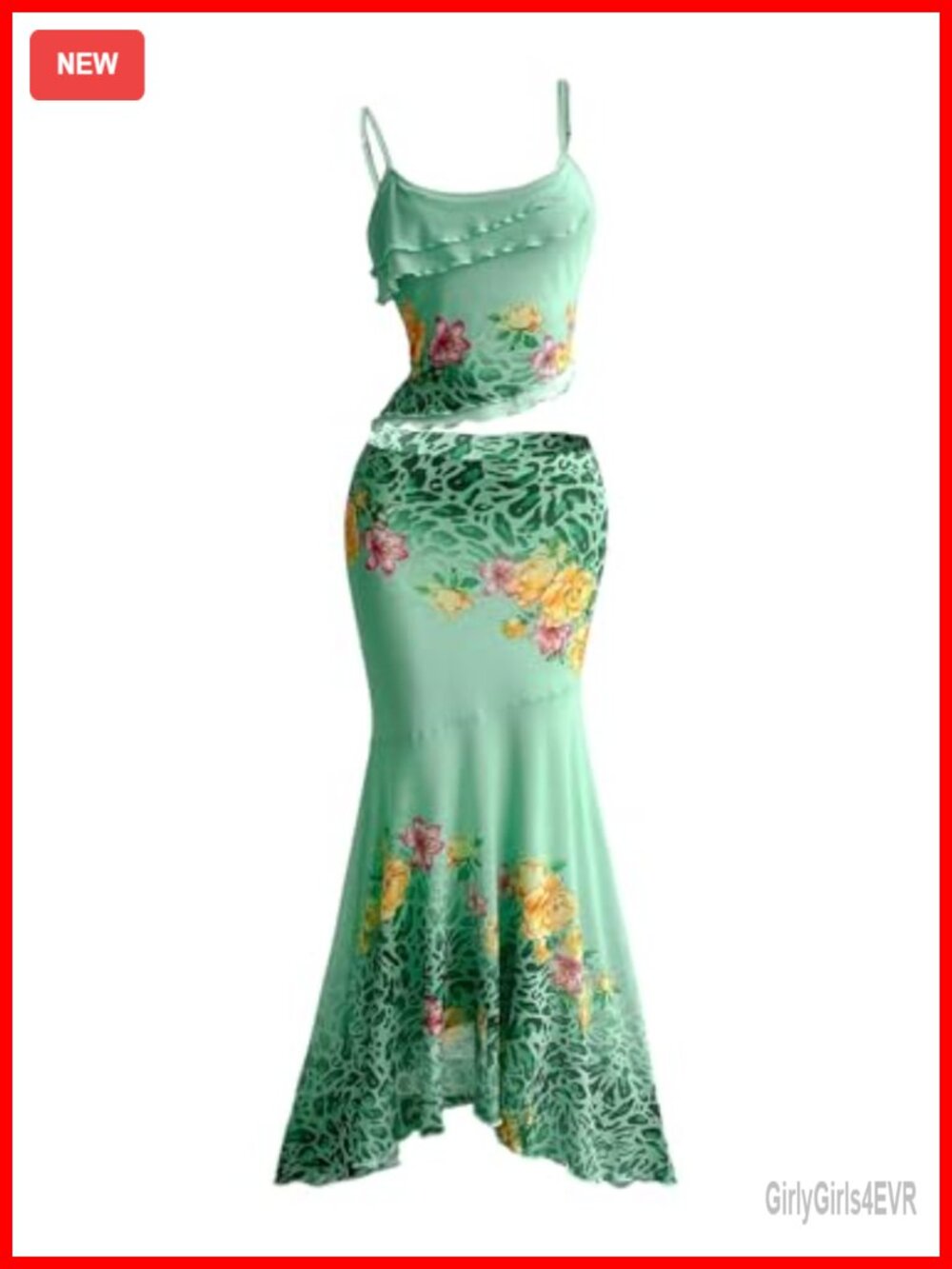 Verdusa 2 Piece Skirt Set Cami Top Maxi Skirt Beach Vacation Boho Outfit
